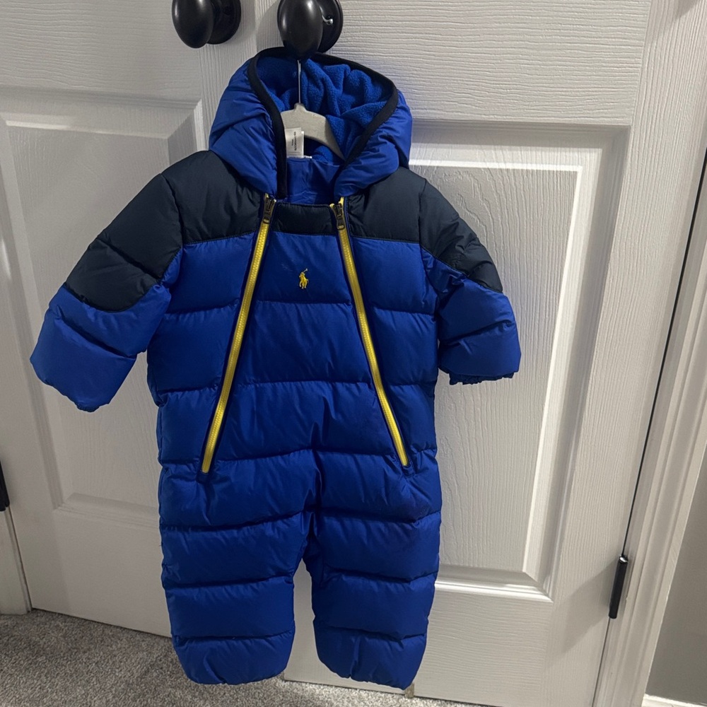Ralph Lauren Blue and Black Infant Snowsuit